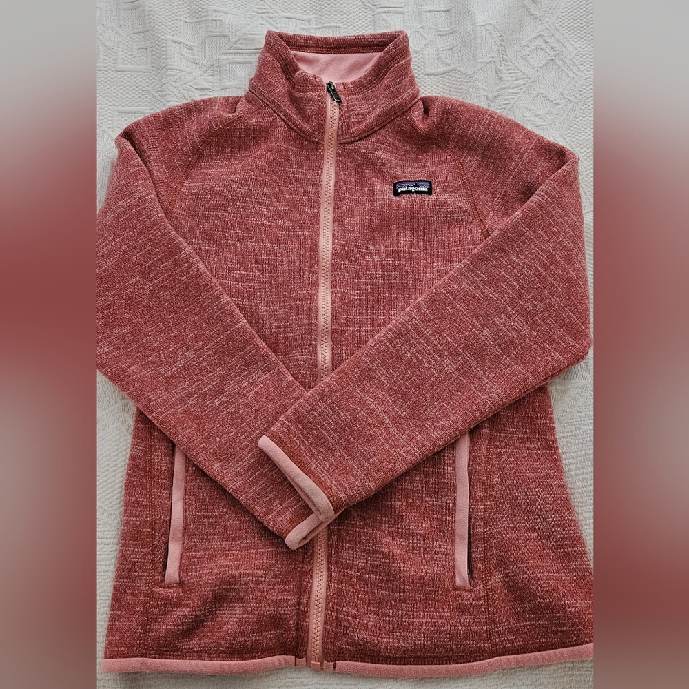 Patagonia Size Kids Large/12  Salmon Pink Fleece Jacket Coat
